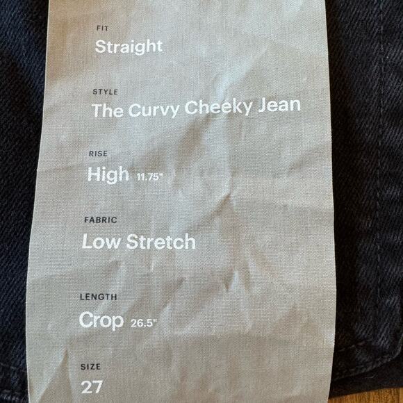 Everlane The Curvy Cheeky Jean Size 27 Crop Black Denim - Picture 4 of 16